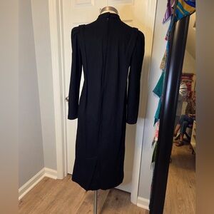 Cloak of Many Colors - Vintage Black Long Sleeve Midi Dress - Classic Style 8